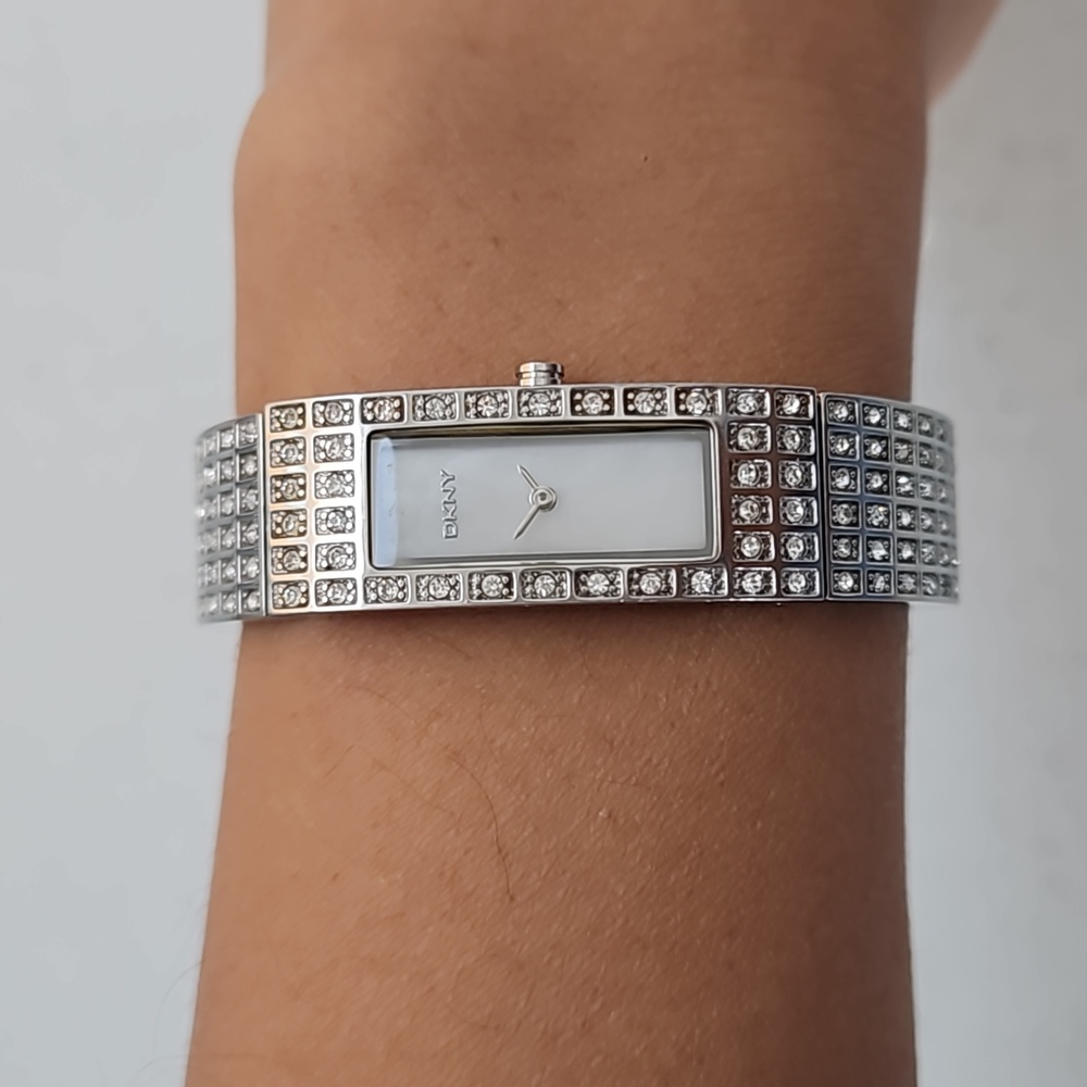 DKNY crystal bracelet watch Stainless steel, mother pearl